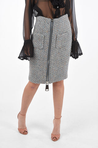 Wool Longuette with Front Maxi Zip