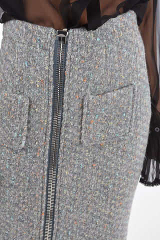 Wool Longuette with Front Maxi Zip