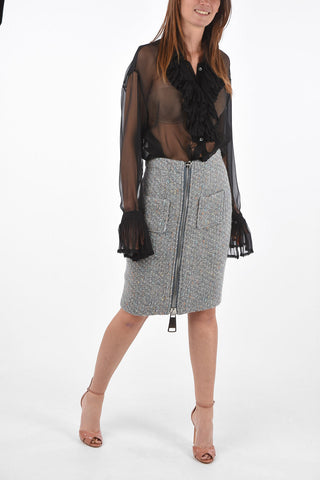 Wool Longuette with Front Maxi Zip