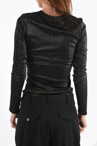 Crew Neck Asymmetric Sweater with Press Studs