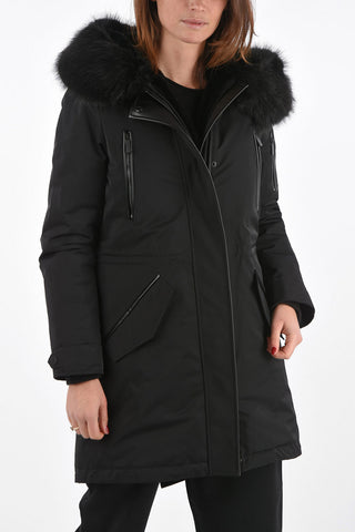Padded Jacket with Eco-fur Lining and Hood