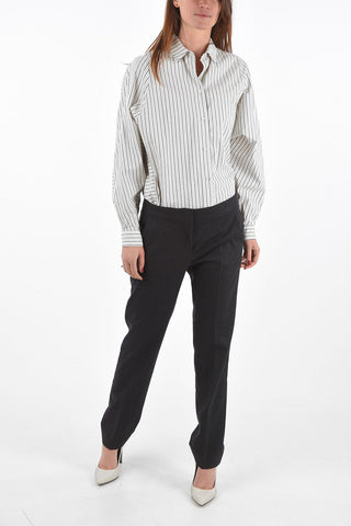4 Flush Pockets Pants with Hidden Fastening
