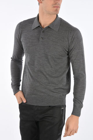 Polo Neck Combed Wool Sweater