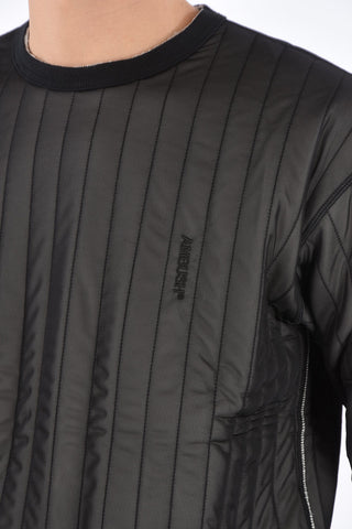 Crew Neck Quilted Sweatshirt with Embroidered Logo