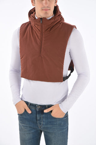 Padded sleveless cropped MF Jacket with hood