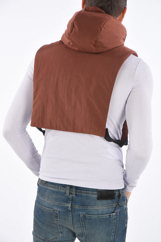 Padded sleveless cropped MF Jacket with hood
