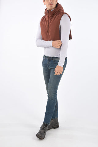 Padded sleveless cropped MF Jacket with hood