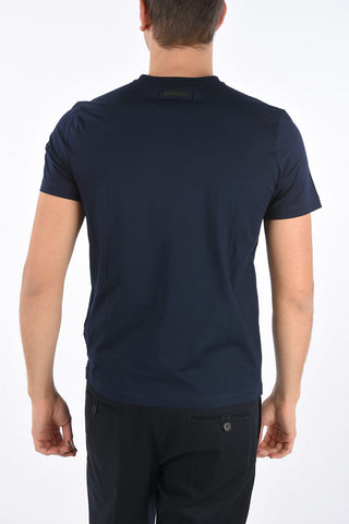 T-Shirt in Cotone Stretch con Collo a V