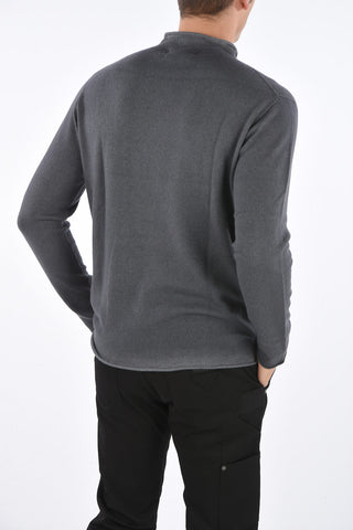 Crew Neck Cashmere Sweater with Raw-cut Edges