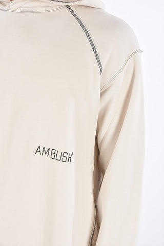 Brushed Hoodie with Contrasting Stitchings and Embroidered Logo