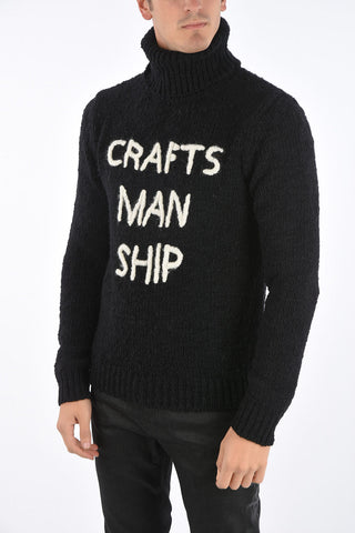Pullover a Collo Alto CRAFTS MAN SHIP con Ricamo Frontale