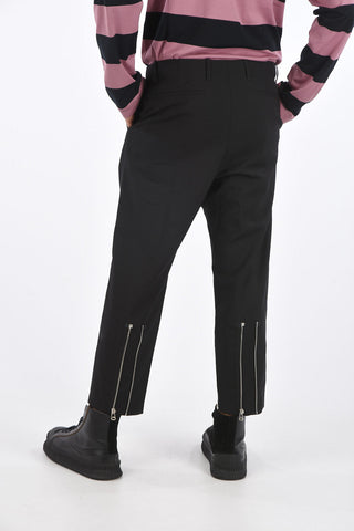 Pantalone In Lana Vergine con Zip alla Caviglia