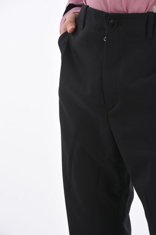 Pantalone In Lana Vergine con Zip alla Caviglia