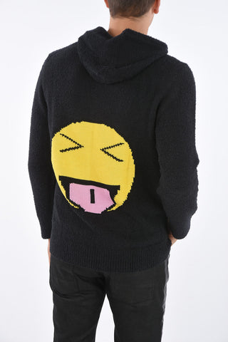 Felpa in Cotone SMILE con Cappuccio e Ricamo Posteriore