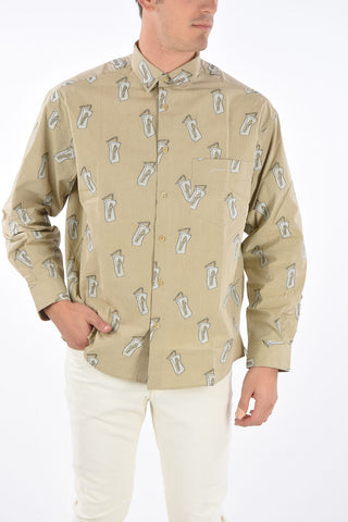 Camicia in Cotone PISTACHI Ricamata All-Over