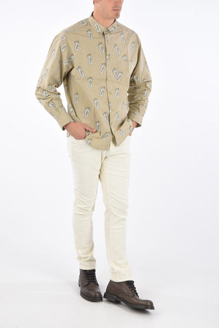 Camicia in Cotone PISTACHI Ricamata All-Over