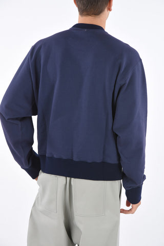 Crewneck Sweatshirt with Print and Embroidery