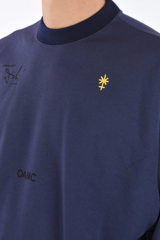 Crewneck Sweatshirt with Print and Embroidery