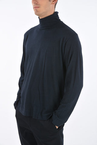 Maglia a Collo Alto in Cotone e Cashmere