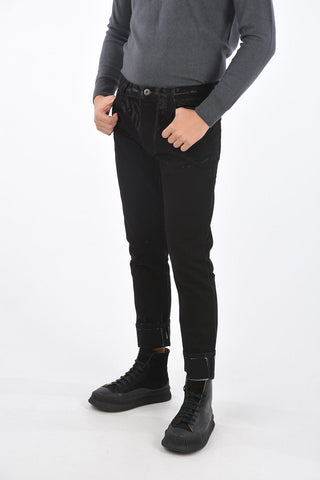 Stain Effect LOOSE FIT Denims with Cuffs