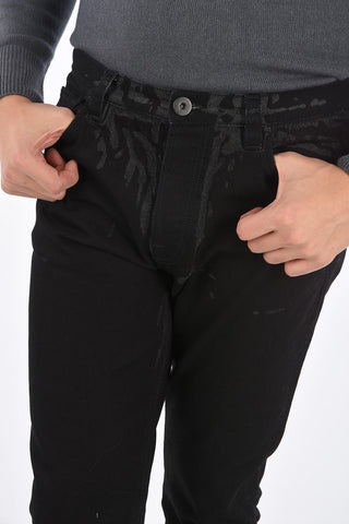 Stain Effect LOOSE FIT Denims with Cuffs