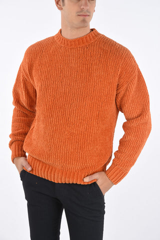 chenille crew-neck sweater