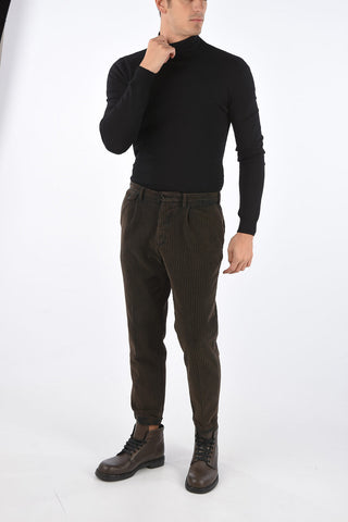 single pleat corduroy pants
