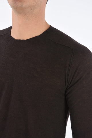 Crew Neck Cashmere Sweater with Ribbed Edges
