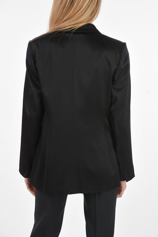 Double-breasted Silk GLAUCO Blazer with Peak Lapel