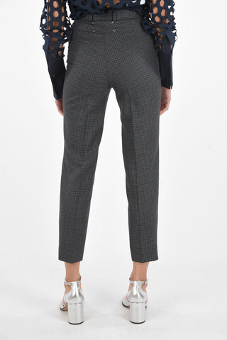 MM1 District Check High Waist Pants with Belt Loops