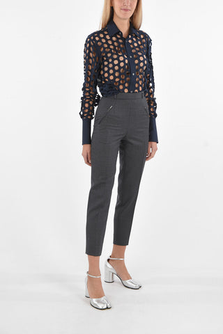 MM1 District Check High Waist Pants with Belt Loops
