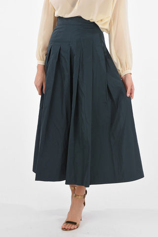 Gonna Sfoderata BSKIRT a Pieghe con Zip Posteriore