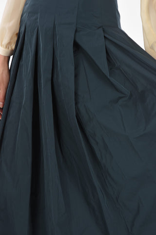 Gonna Sfoderata BSKIRT a Pieghe con Zip Posteriore
