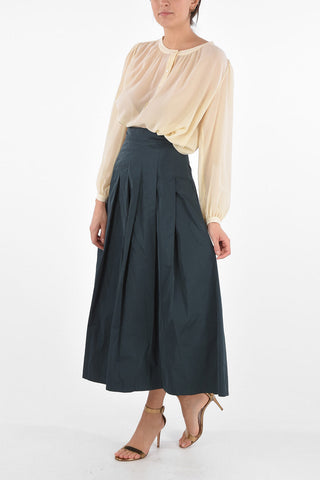 Gonna Sfoderata BSKIRT a Pieghe con Zip Posteriore