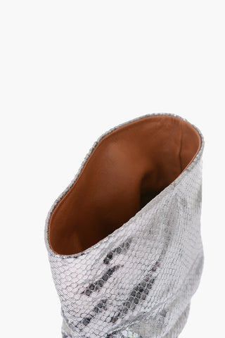 6.5cm python print leather High heel boots