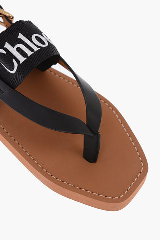 sandali infradito WOODY con dettagli in pelle