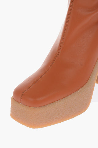 Stivaletti in ecopelle con zip laterale 12cm