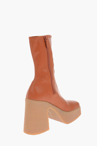 Stivaletti in ecopelle con zip laterale 12cm