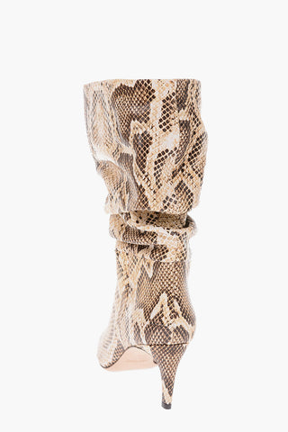 6.5cm python print leather High heel boots
