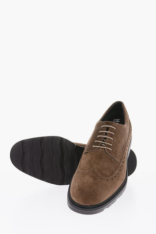 suede leather Derby brogues
