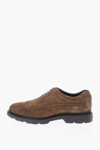 suede leather Derby brogues