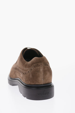 suede leather Derby brogues