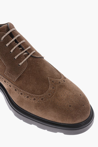 suede leather Derby brogues