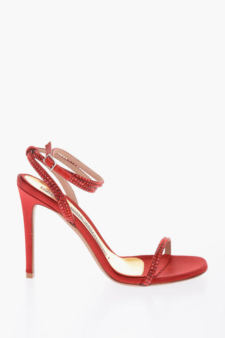 Sandali ankle-strap CARINE in raso e con strass 10.5cm
