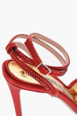 Sandali ankle-strap CARINE in raso e con strass 10.5cm