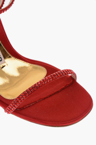Sandali ankle-strap CARINE in raso e con strass 10.5cm