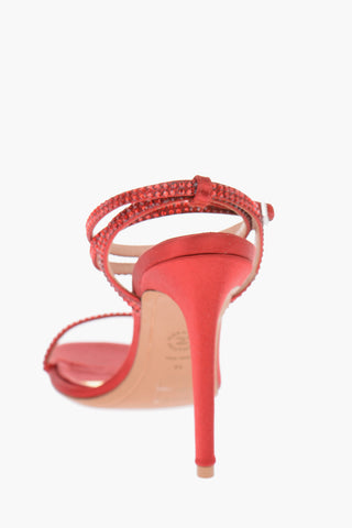 Sandali ankle-strap CARINE in raso e con strass 10.5cm
