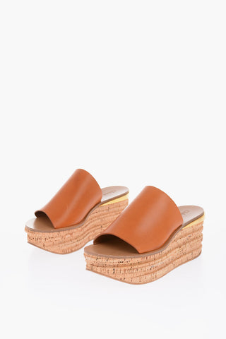 leather CAMILLE Wedge sandals
