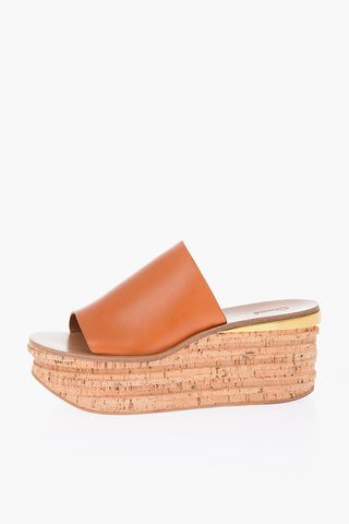Sandali in pelle CAMILLE con zeppa