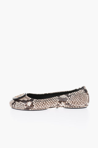 snake print leather MINNIE Ballet flats